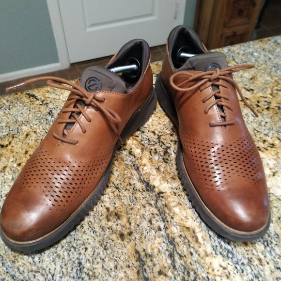 Cole Haan Men's 2.ZeroGrand Lined Laser Wingtip Oxford Brown C25351 Sz 12M EUC - Picture 3 of 12